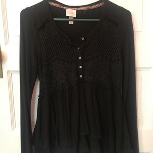 Black boho top